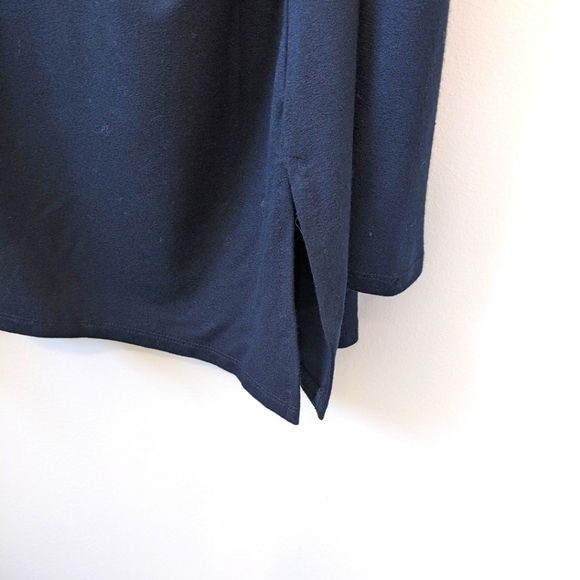 Soft Surroundings Miramar Black Asymmetric Crossover V Neck Long Sleeve Shirt - Picture 3 of 7